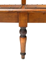 Art Nouveau Extra Large Hall Bench, Elm and Beech, Dutch Design, 1900s